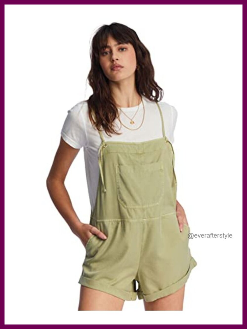Billabong Wild Pursuit Cotton Viscose Romper Tie Straps Pockets